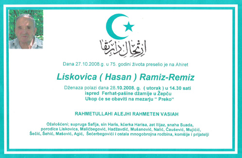 Dženaza Ramiz-Remiz (Hasan) Liskovica