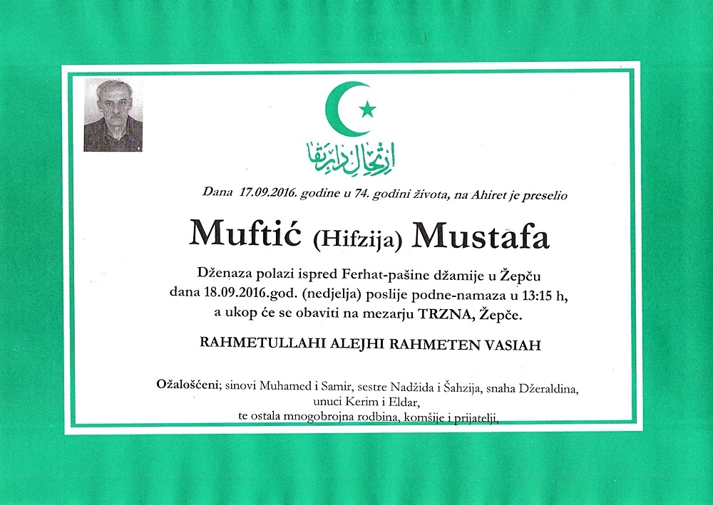 Dženaza – Mustafa Muftić