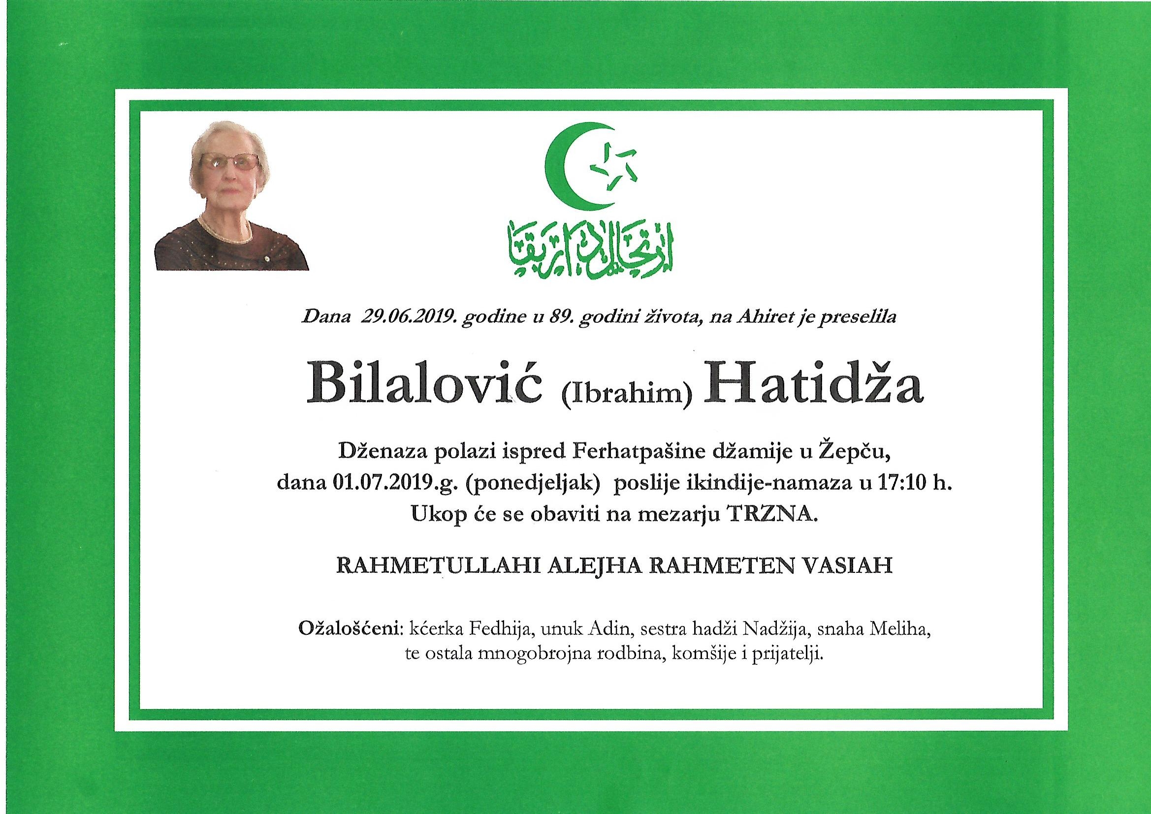 Dženaza – Hatidža Bilalović