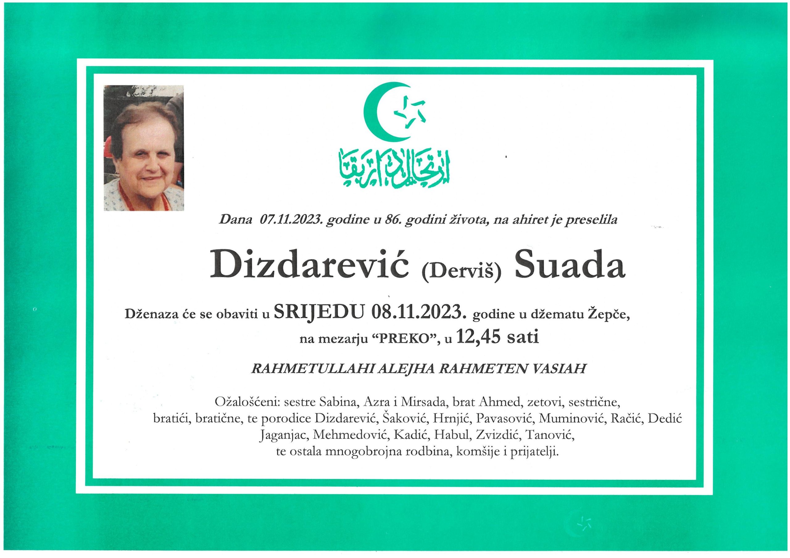 Dženaza – Suada Dizdarević