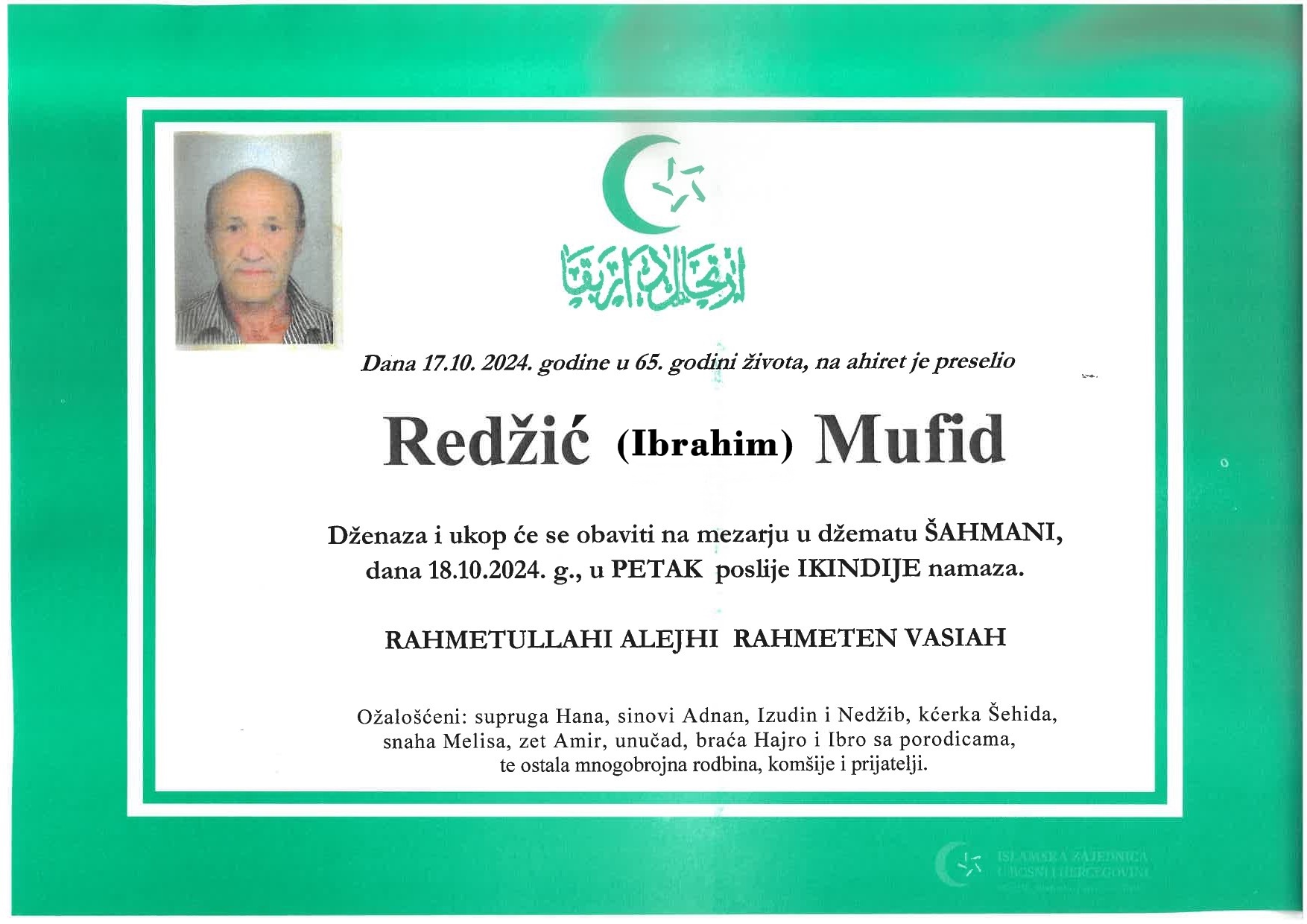 Dženaza – Mufid Redžić