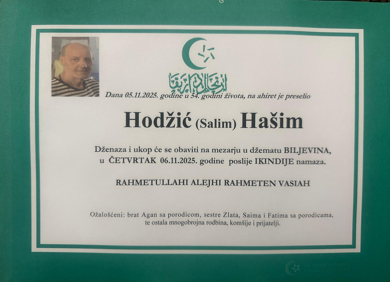 Dženaza – Hašim Hodžić