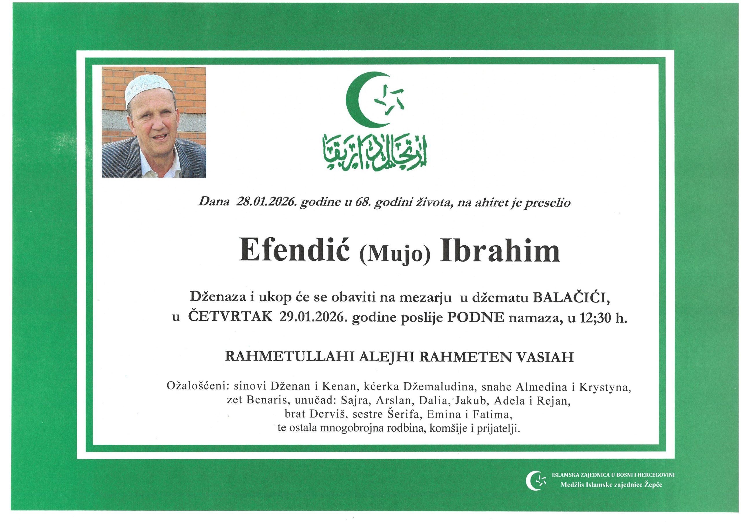 Dženaza – Ibrahim Efendić