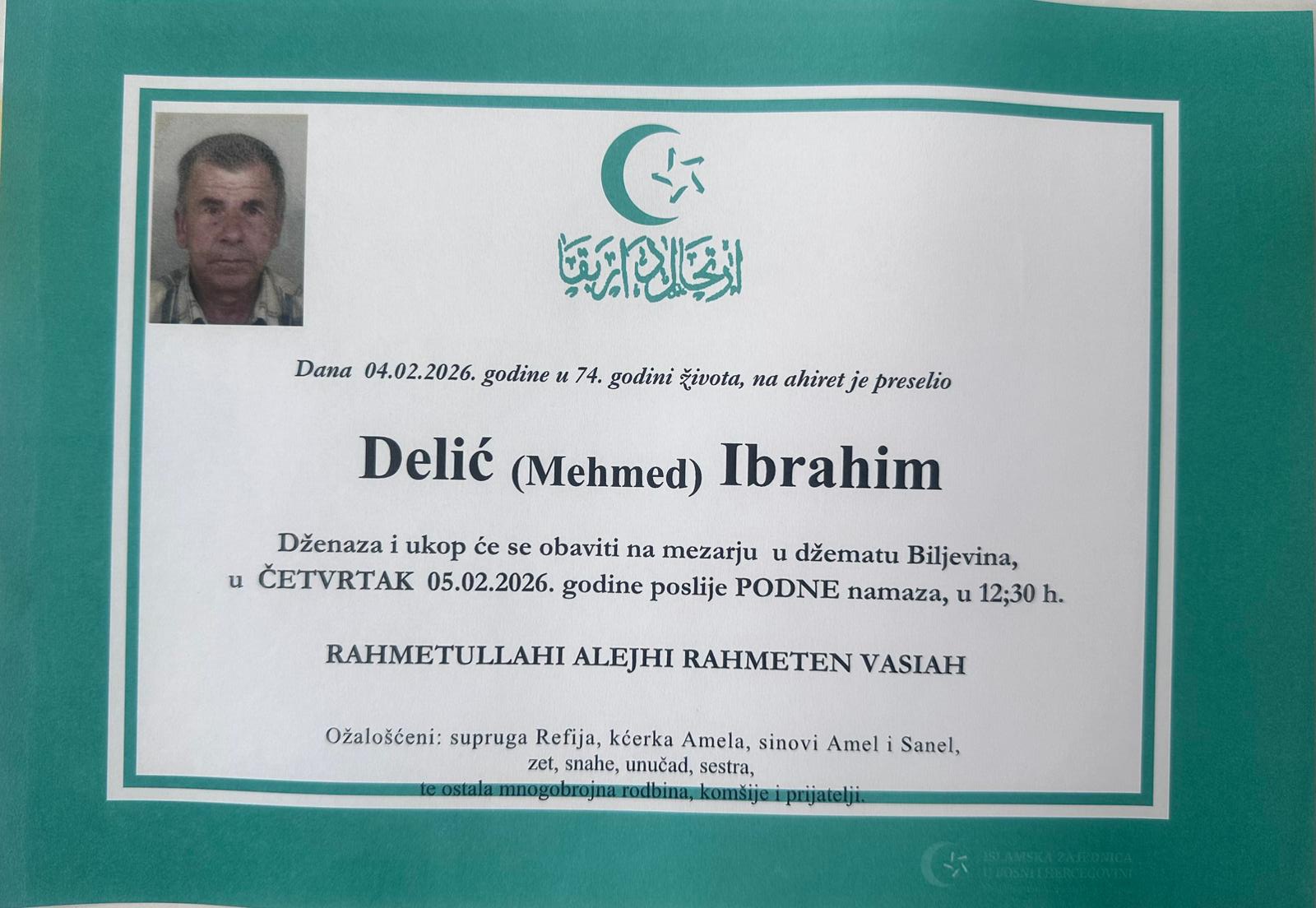 Dženaza – Ibrahim Delić