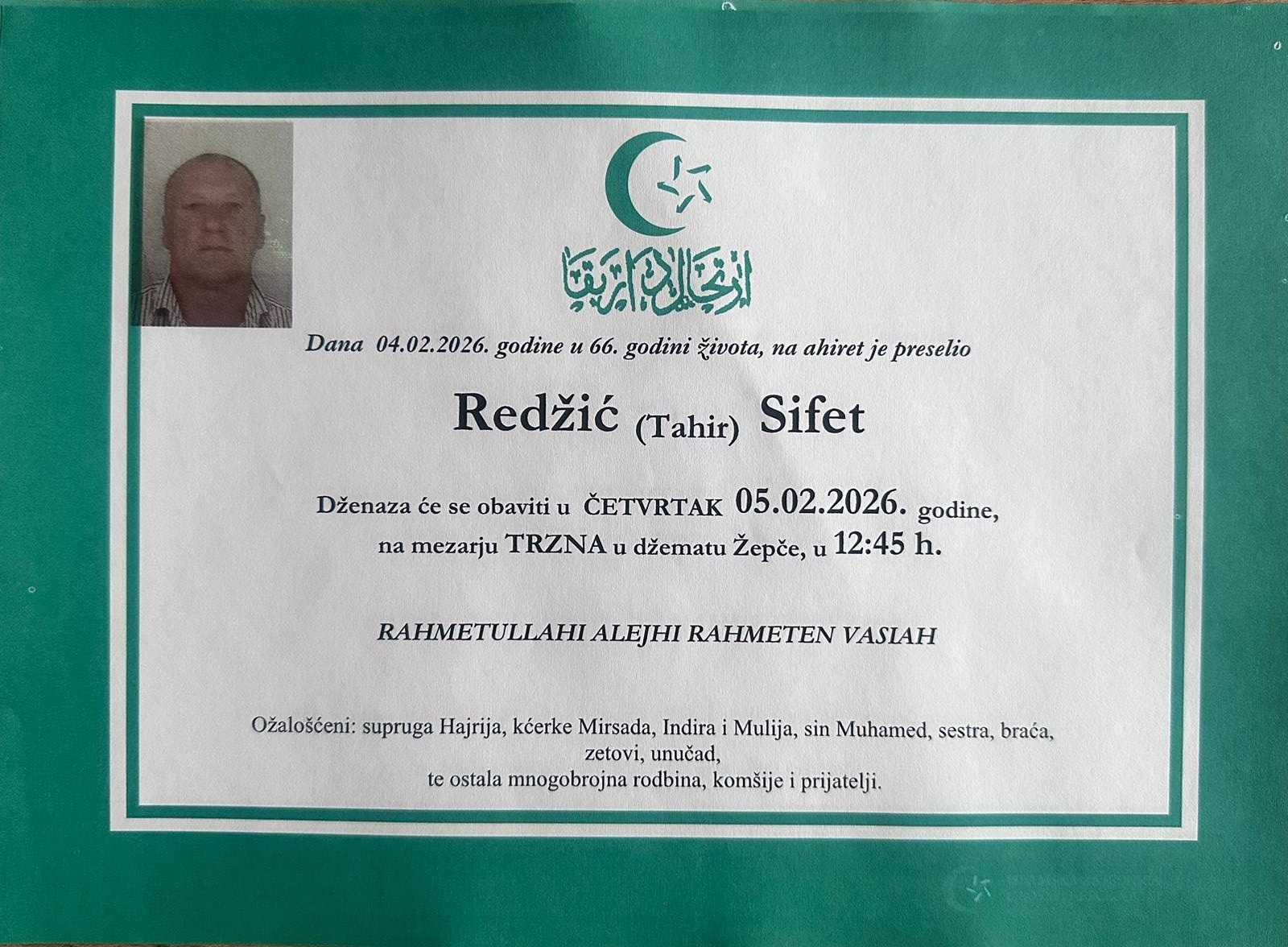 Dženaza – Sifet Redžić