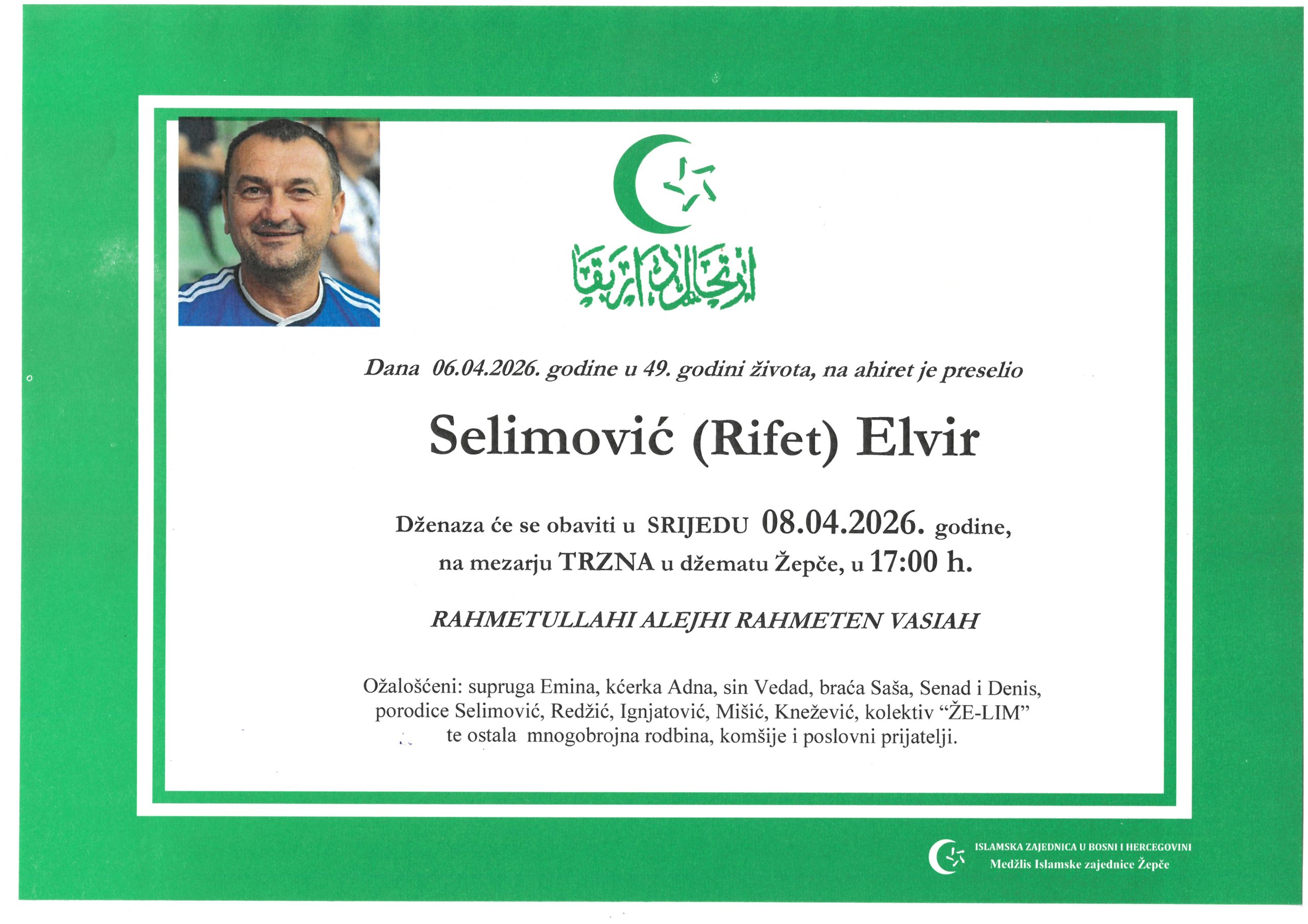 Dženaza – Elvir Selimović