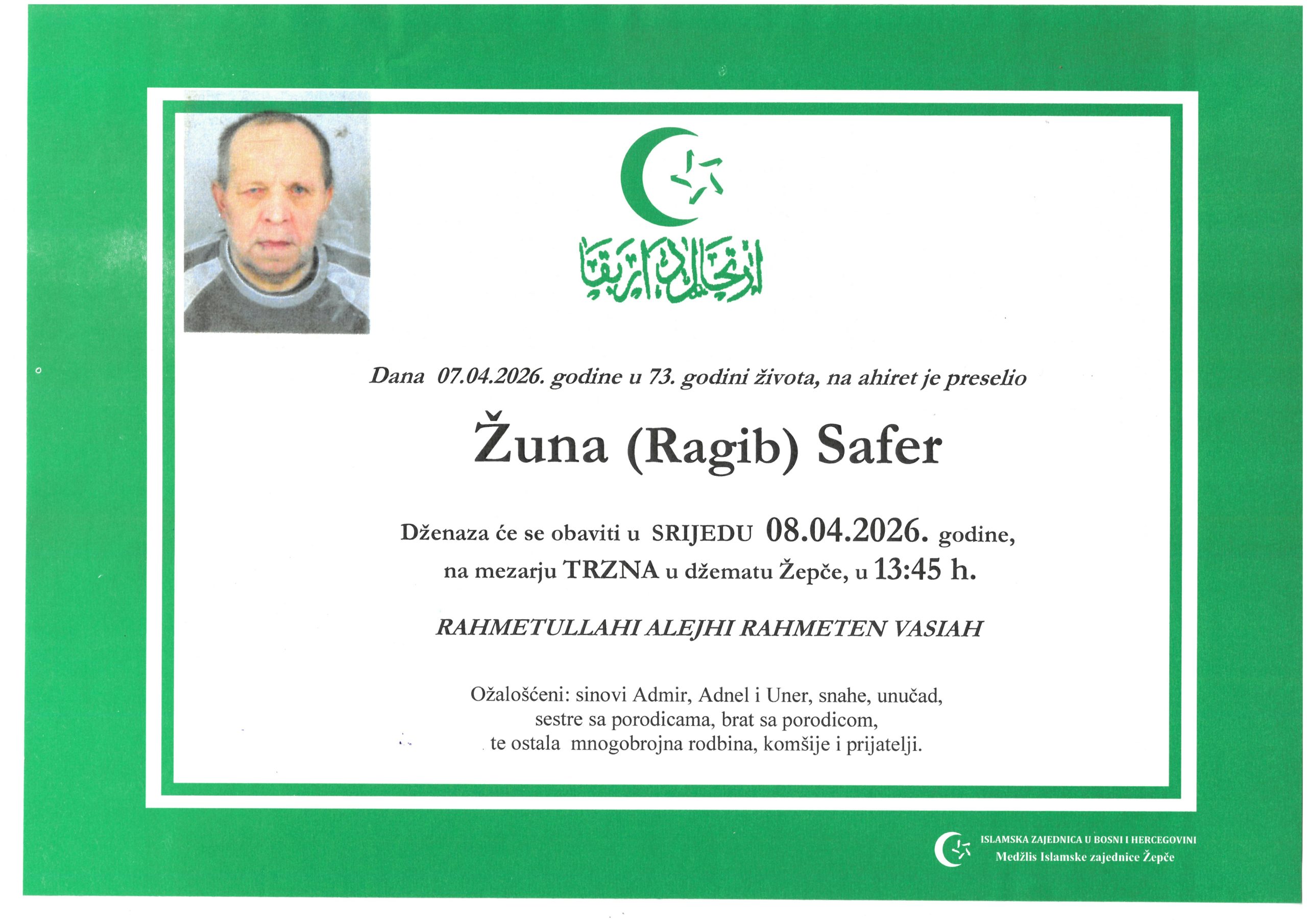 Dženaza – Safer Žuna