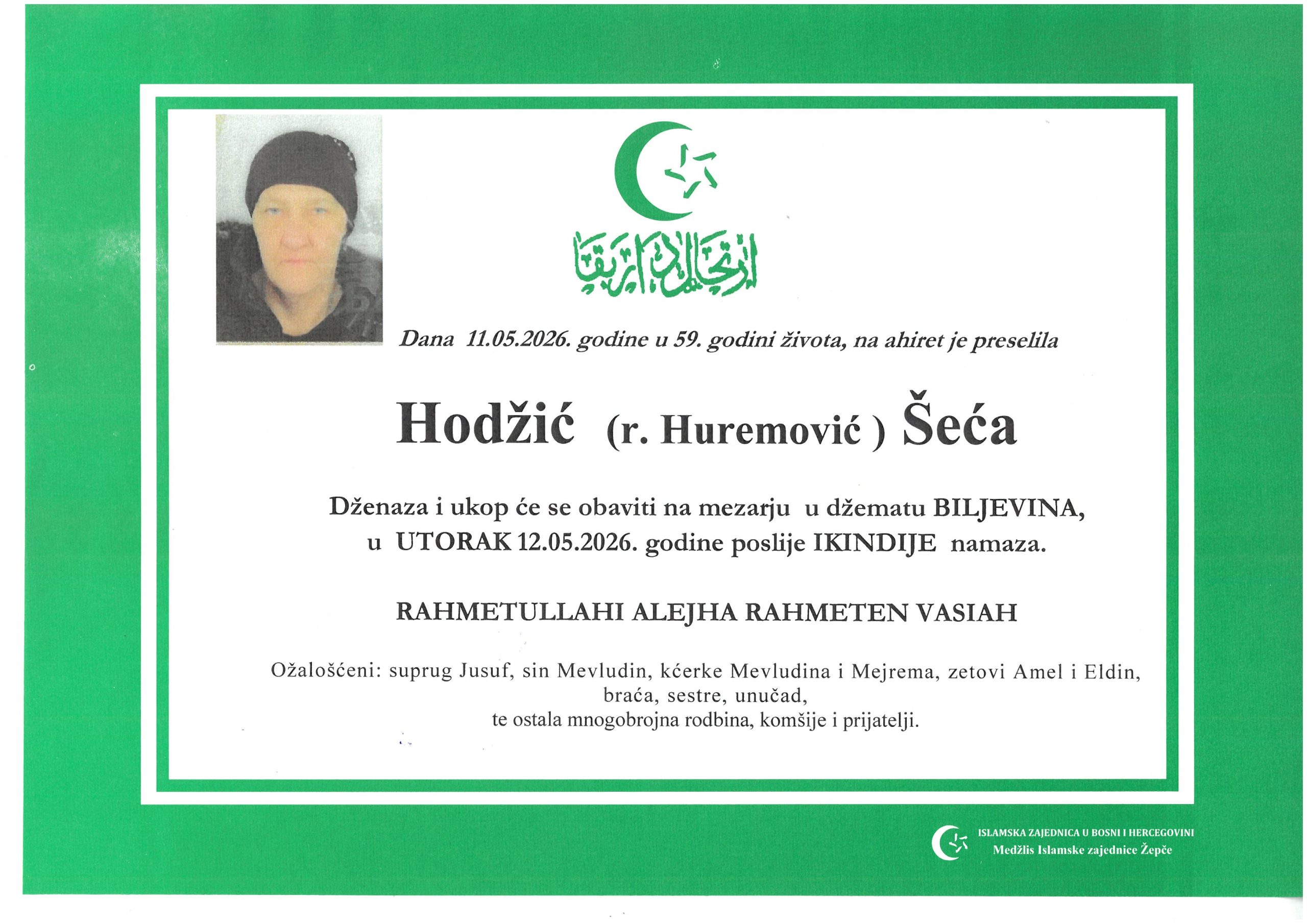 Dženaza – Šeća Hodžić