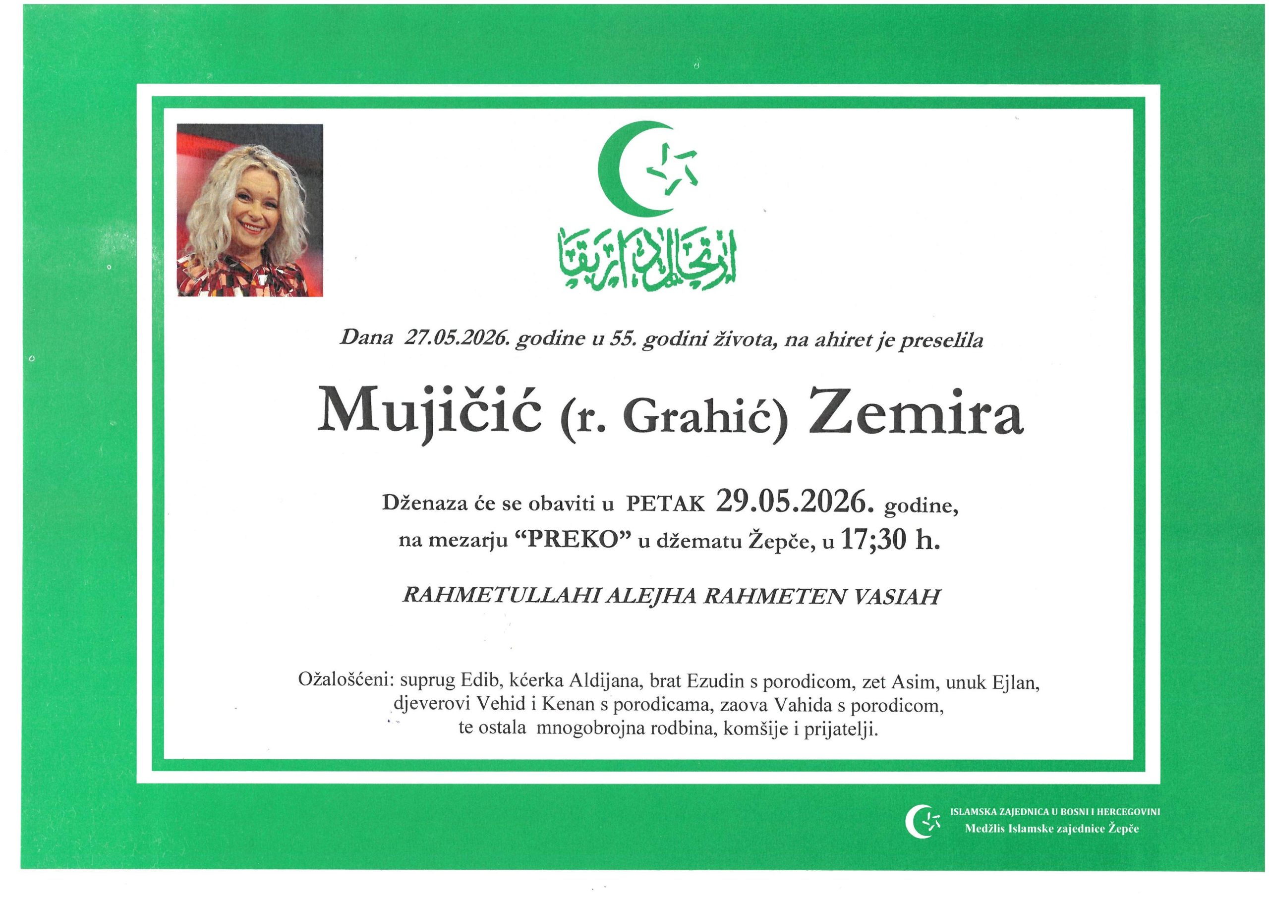 Dženaza – Zemira Mujičić