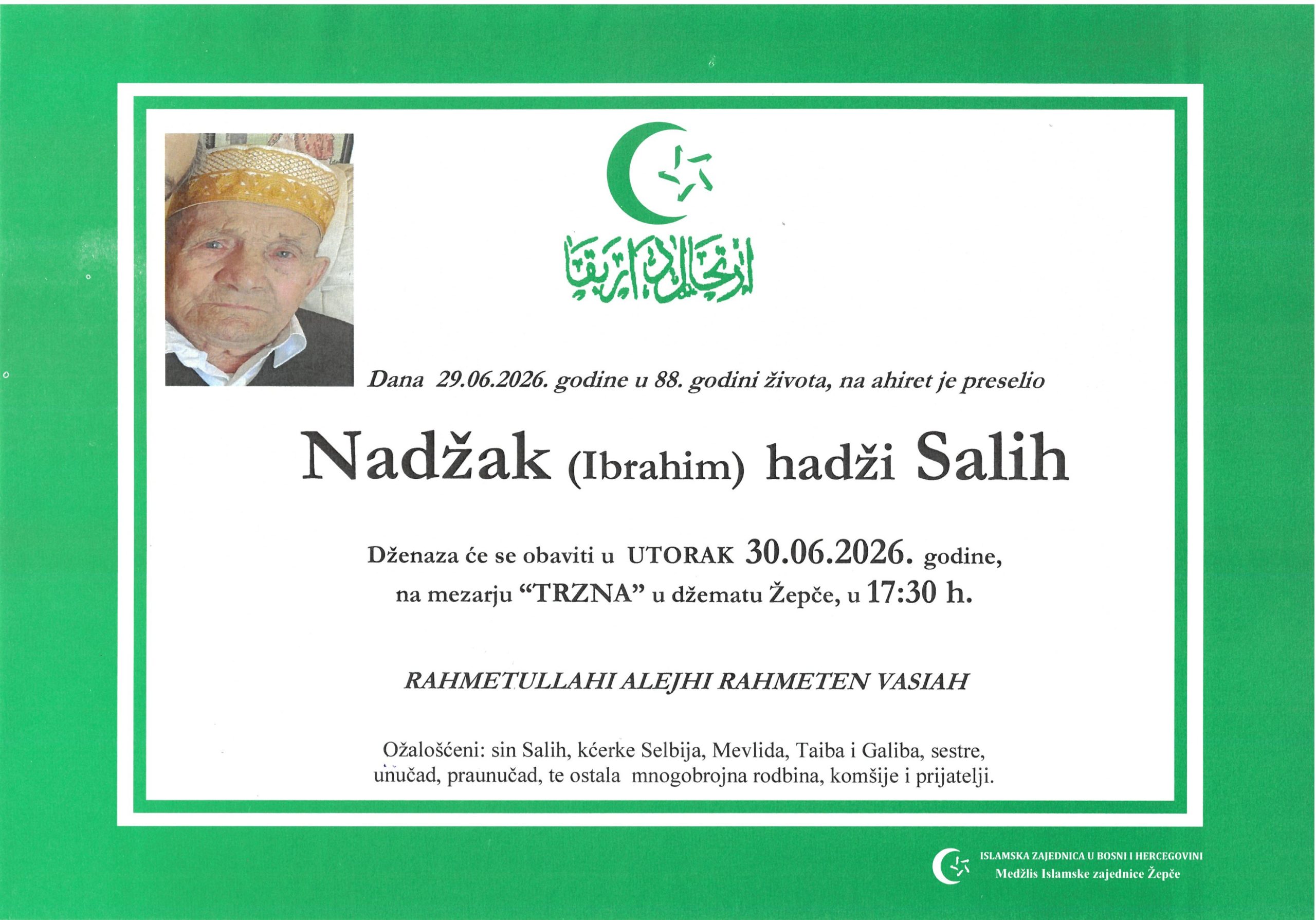 Dženaza – Salih Nadžak