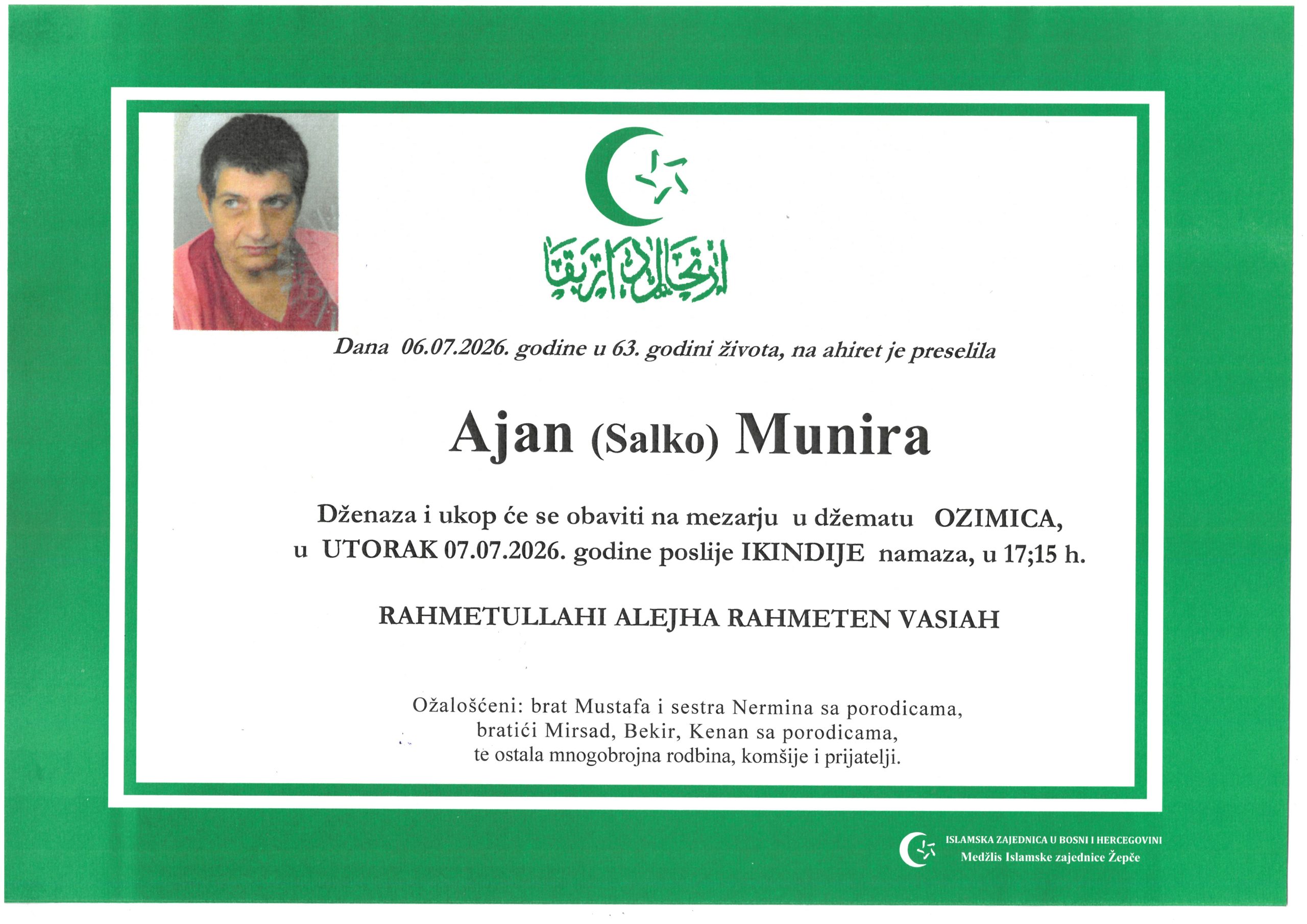 Dženaza – Munira Ajan
