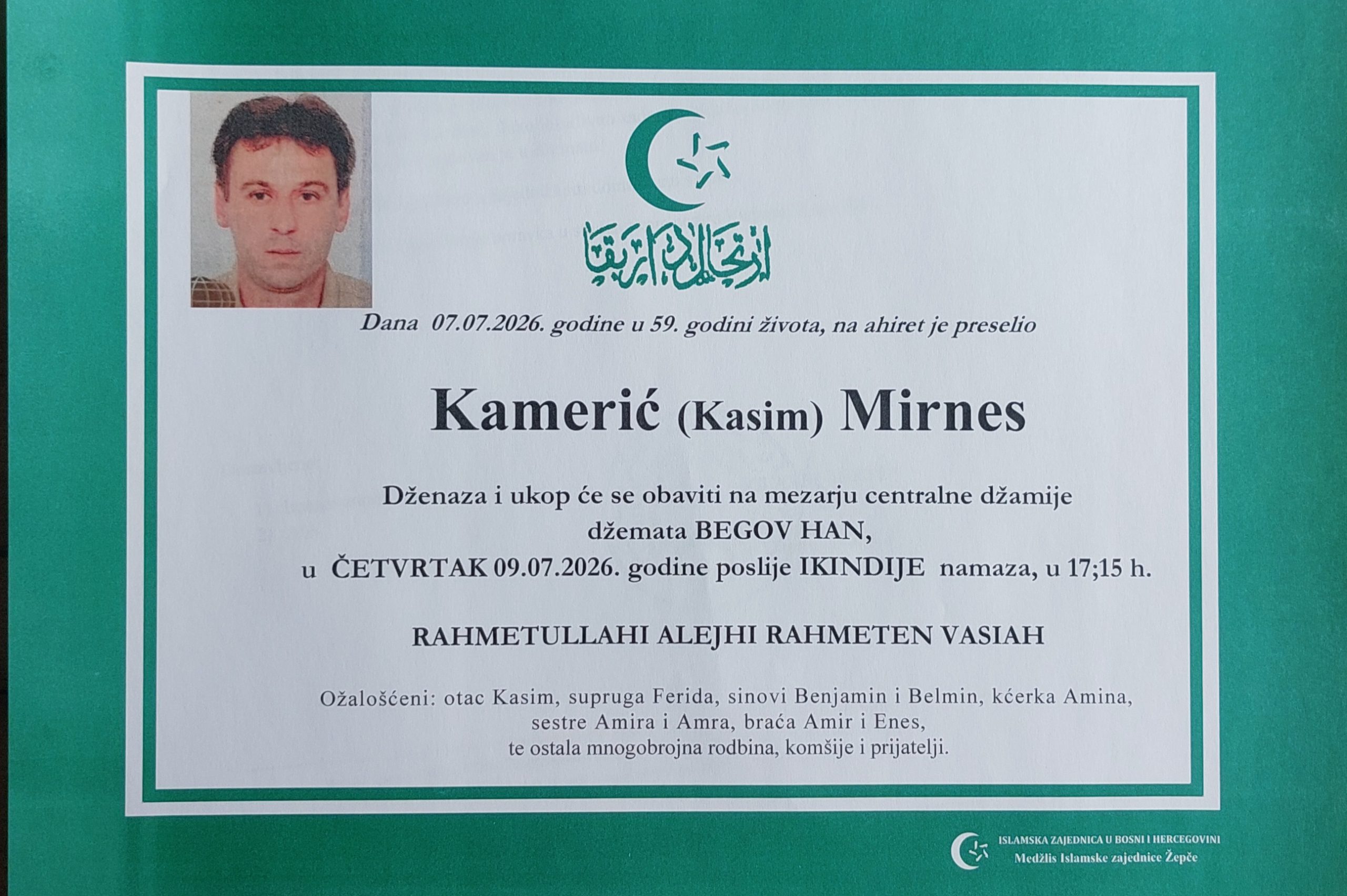 Dženaza – Mirnes Kamerić