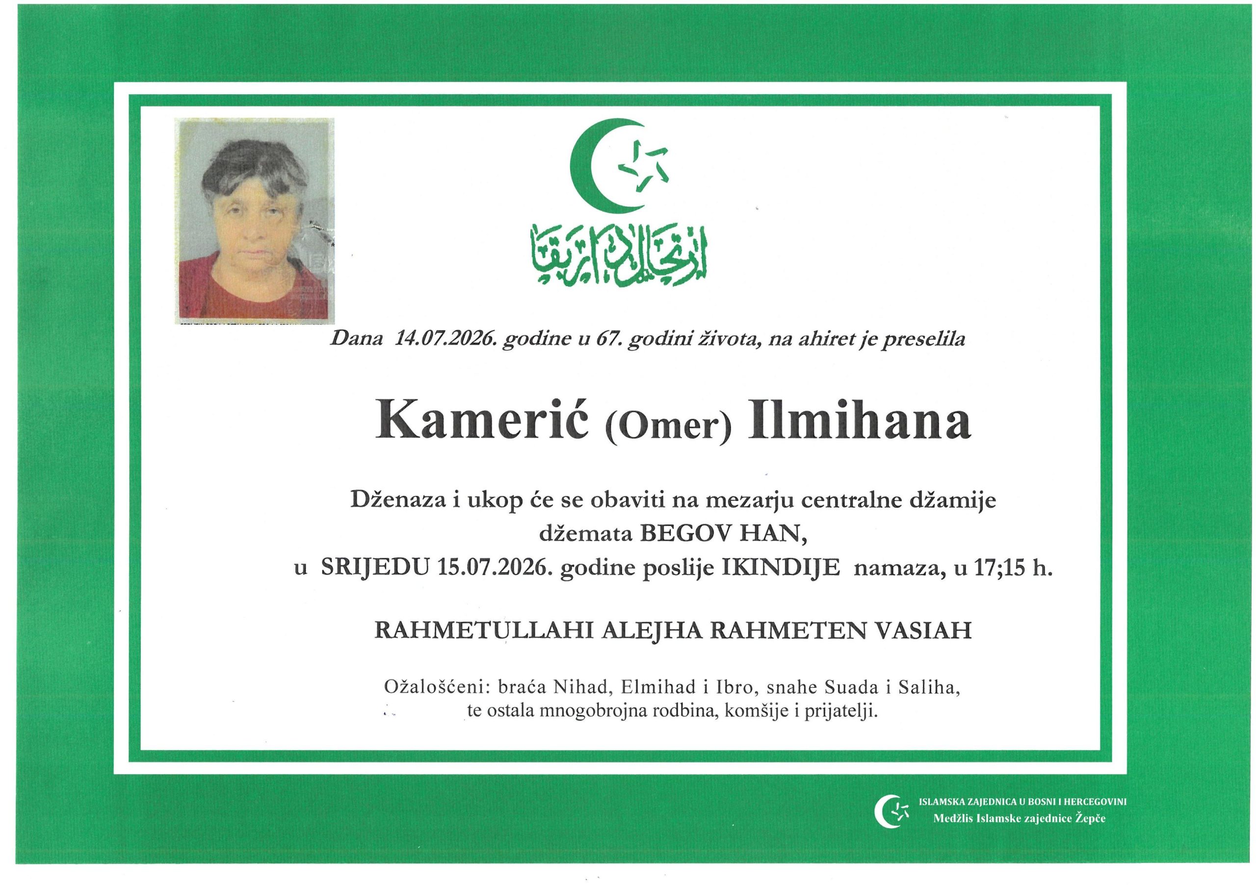 Dženaza – Ilmihana Kamerić
