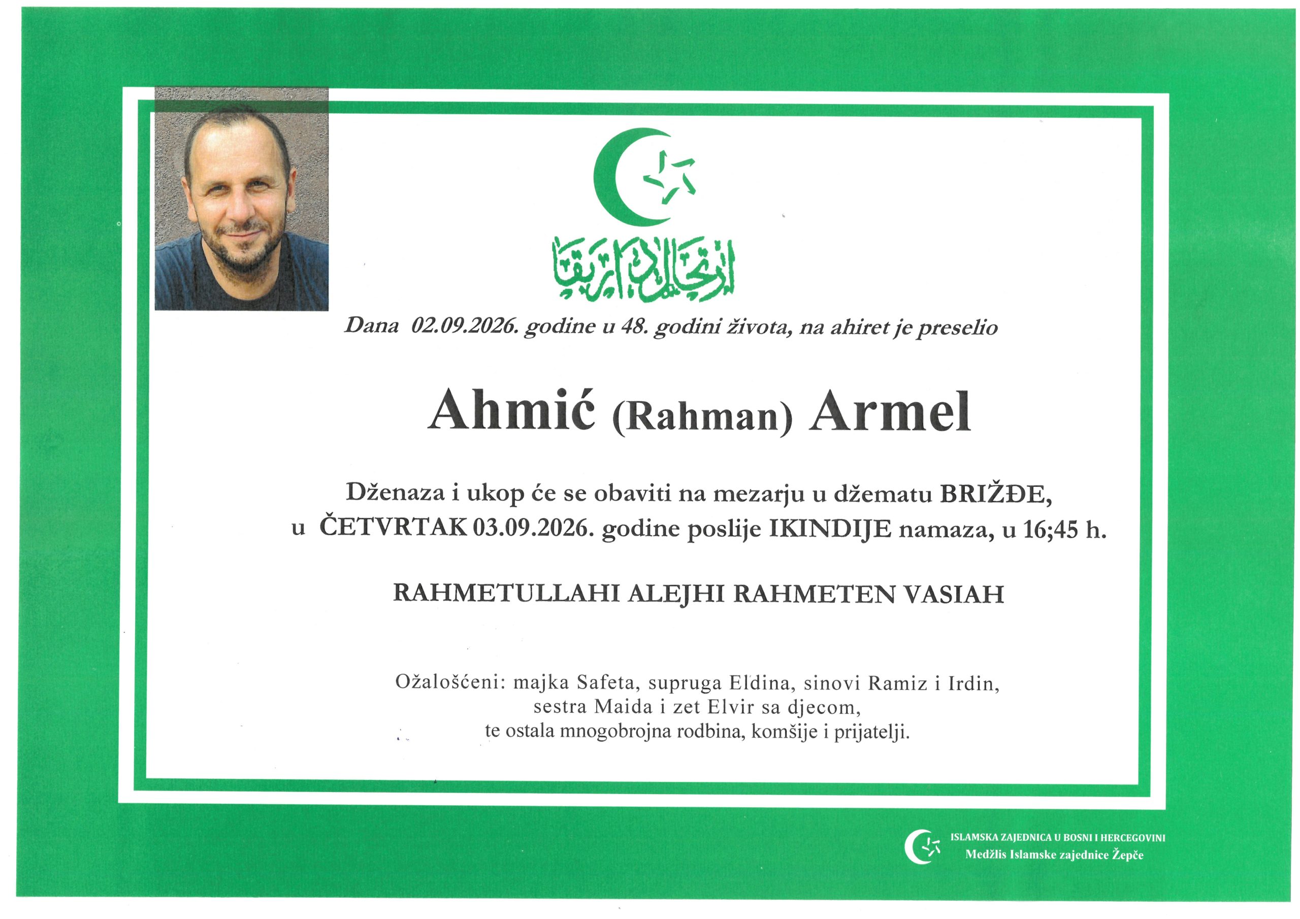 Dženaza – Armel Ahmić