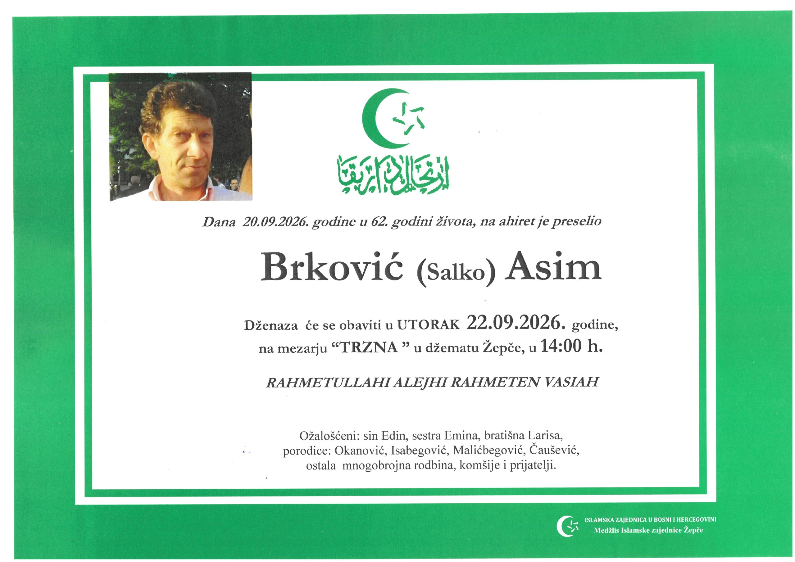 Dženaza – Asim Brković