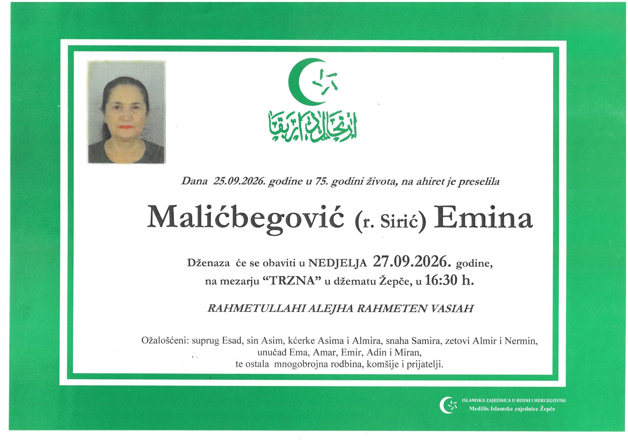 Dženaza – Emina Malićbegović